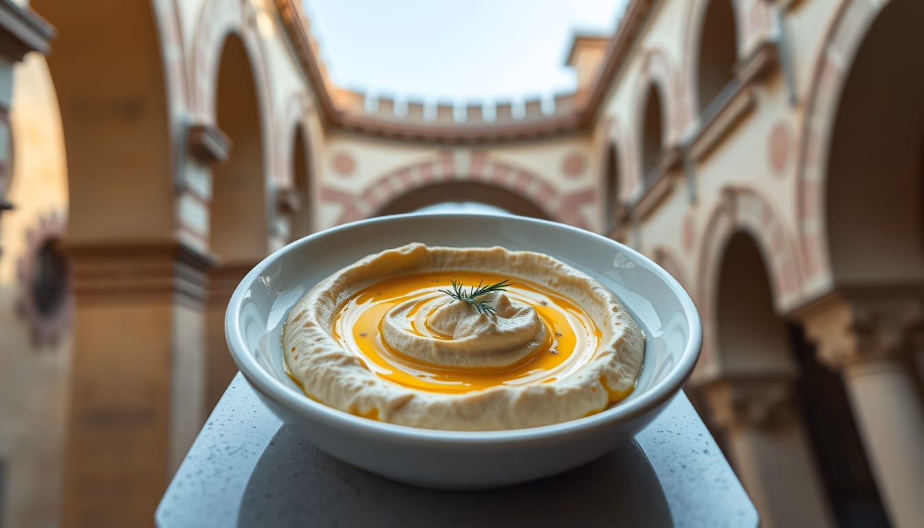 hummus pita olive oil in editorial style