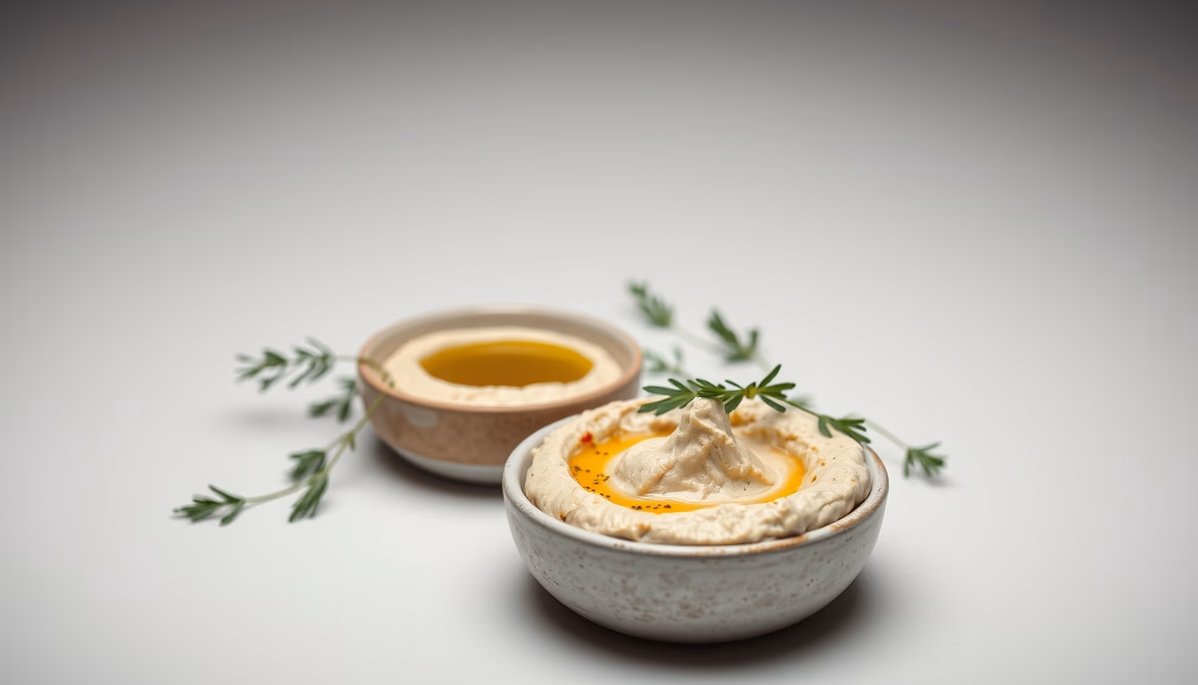 hummus pita olive oil in editorial style
