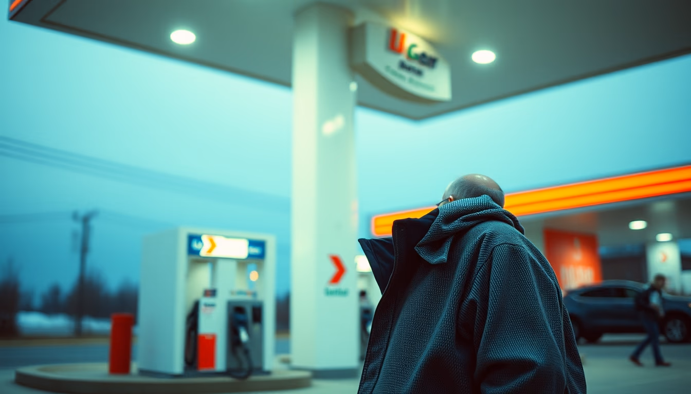 hydrogen fuel station in editorial style