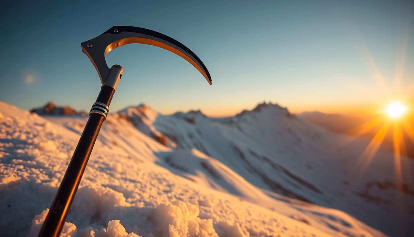 ice axe alpine in editorial style