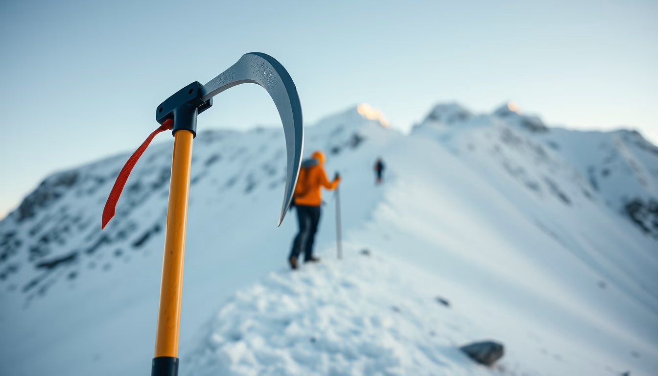 ice axe alpine in editorial style