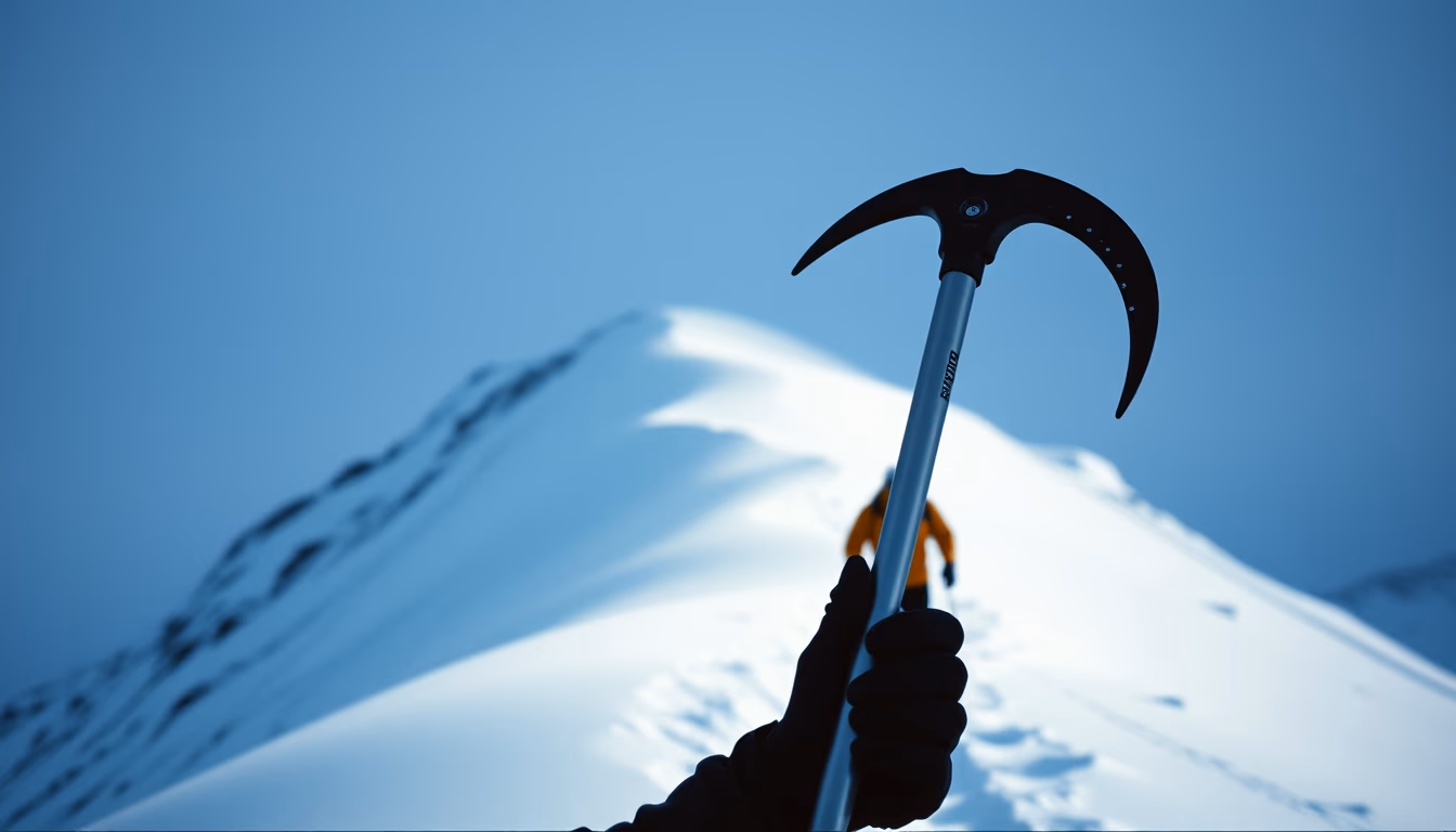 ice axe alpine in editorial style