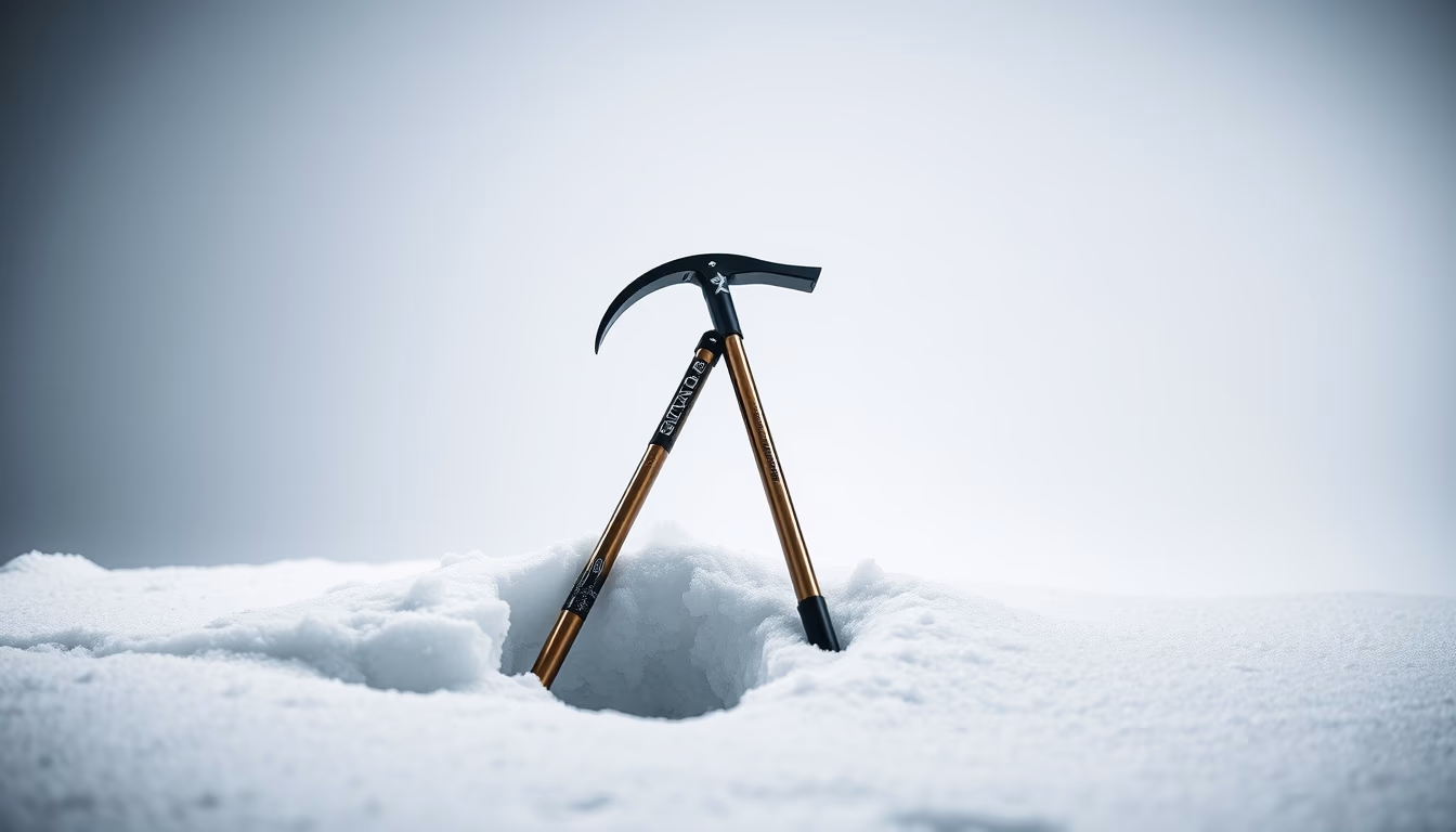 ice axe alpine in editorial style