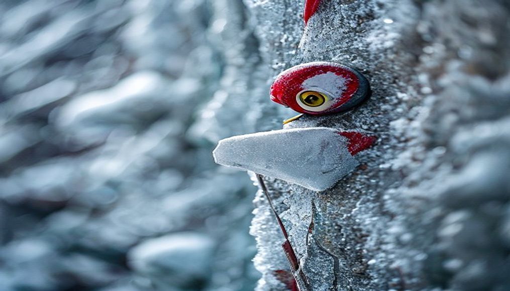 ice climbing wall in editorial style