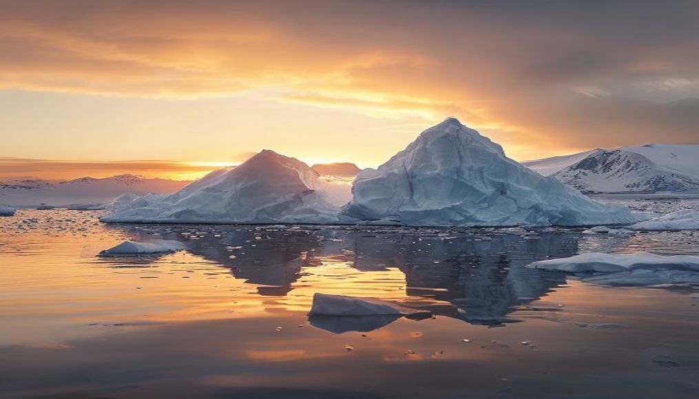 iceberg breaking calving in editorial style