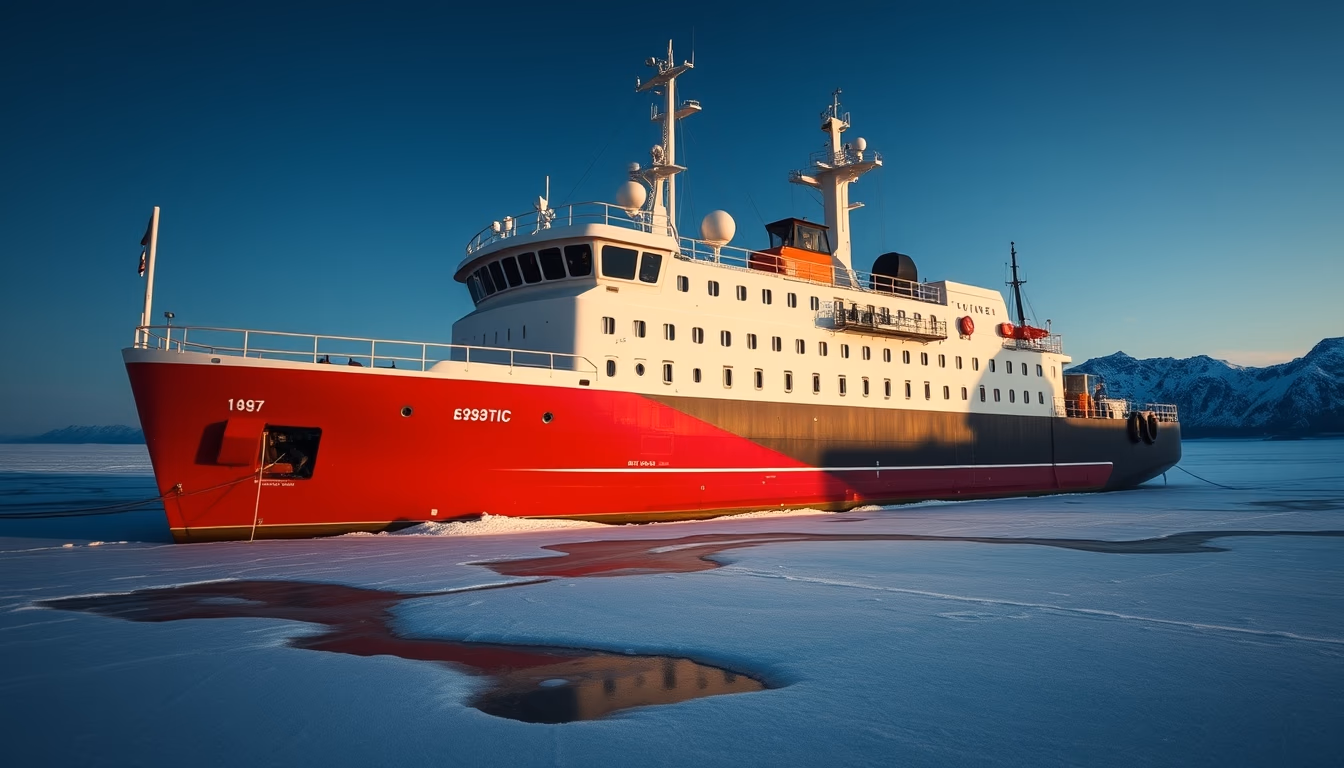 Icebreaker arctic ship em estilo editorial