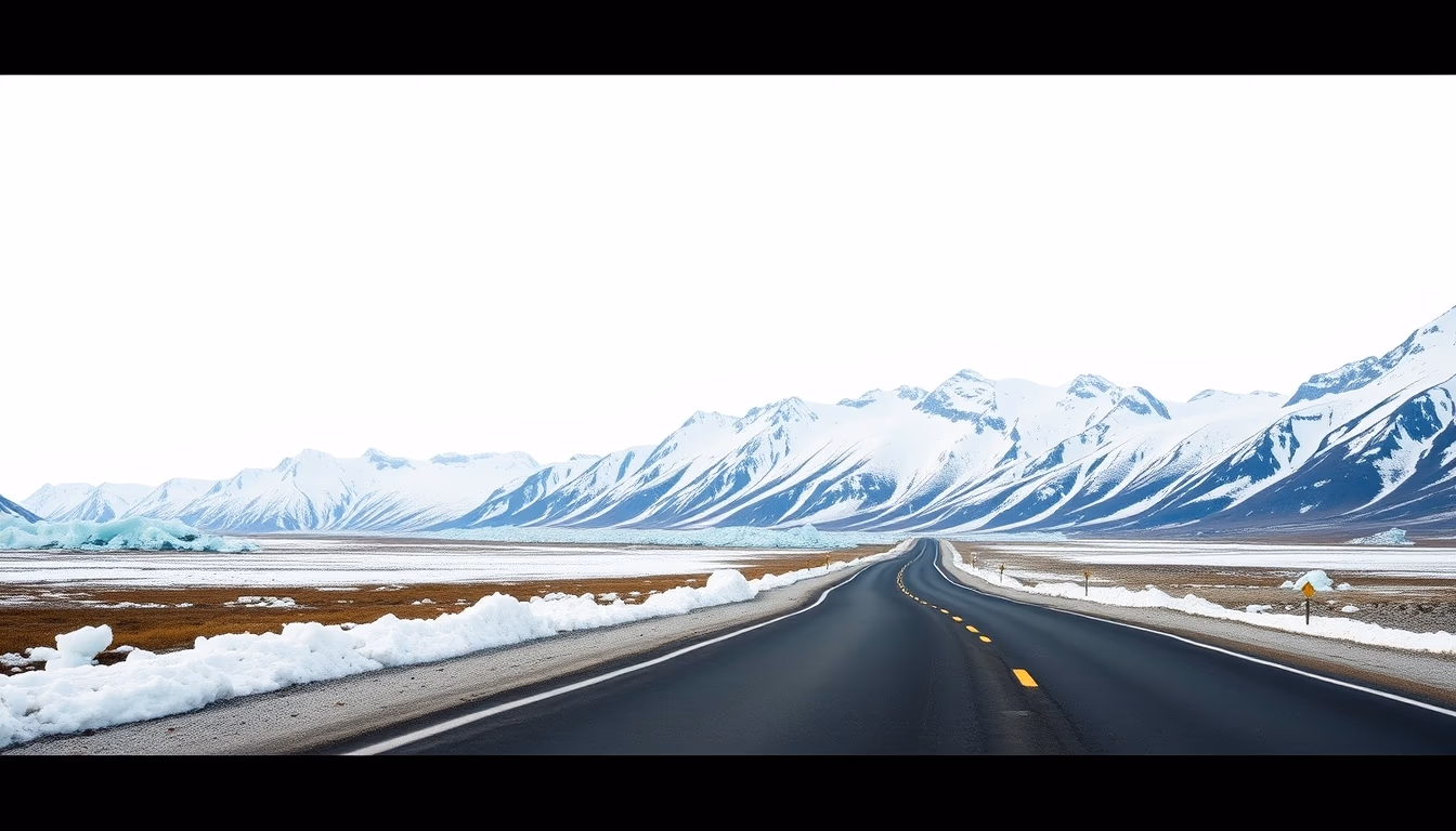 icefields parkway canada in editorial style