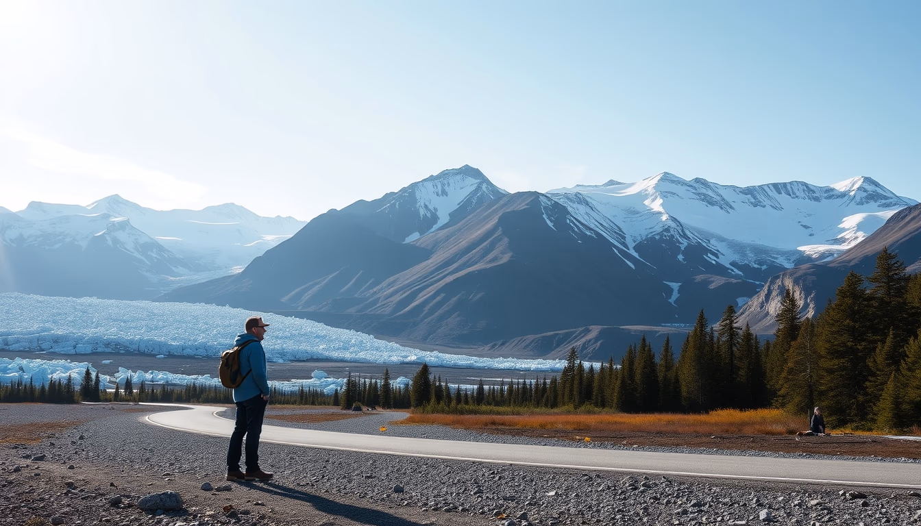 icefields parkway canada in editorial style