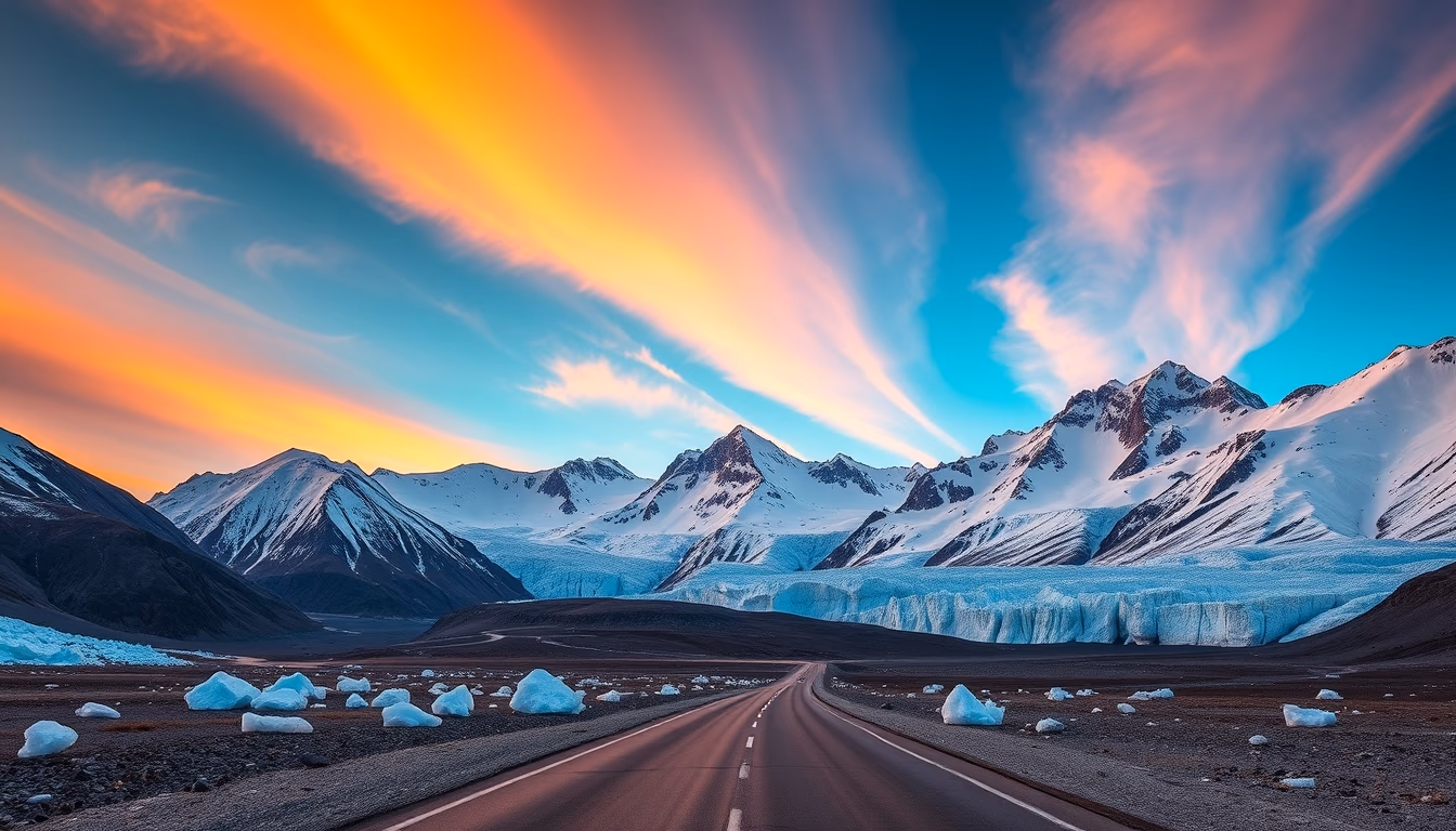 icefields parkway canada in editorial style