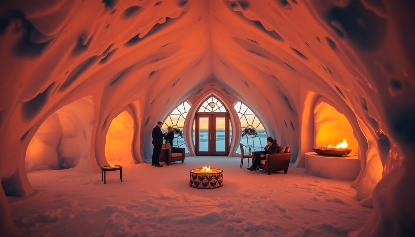 icehotel sweden ice in editorial style