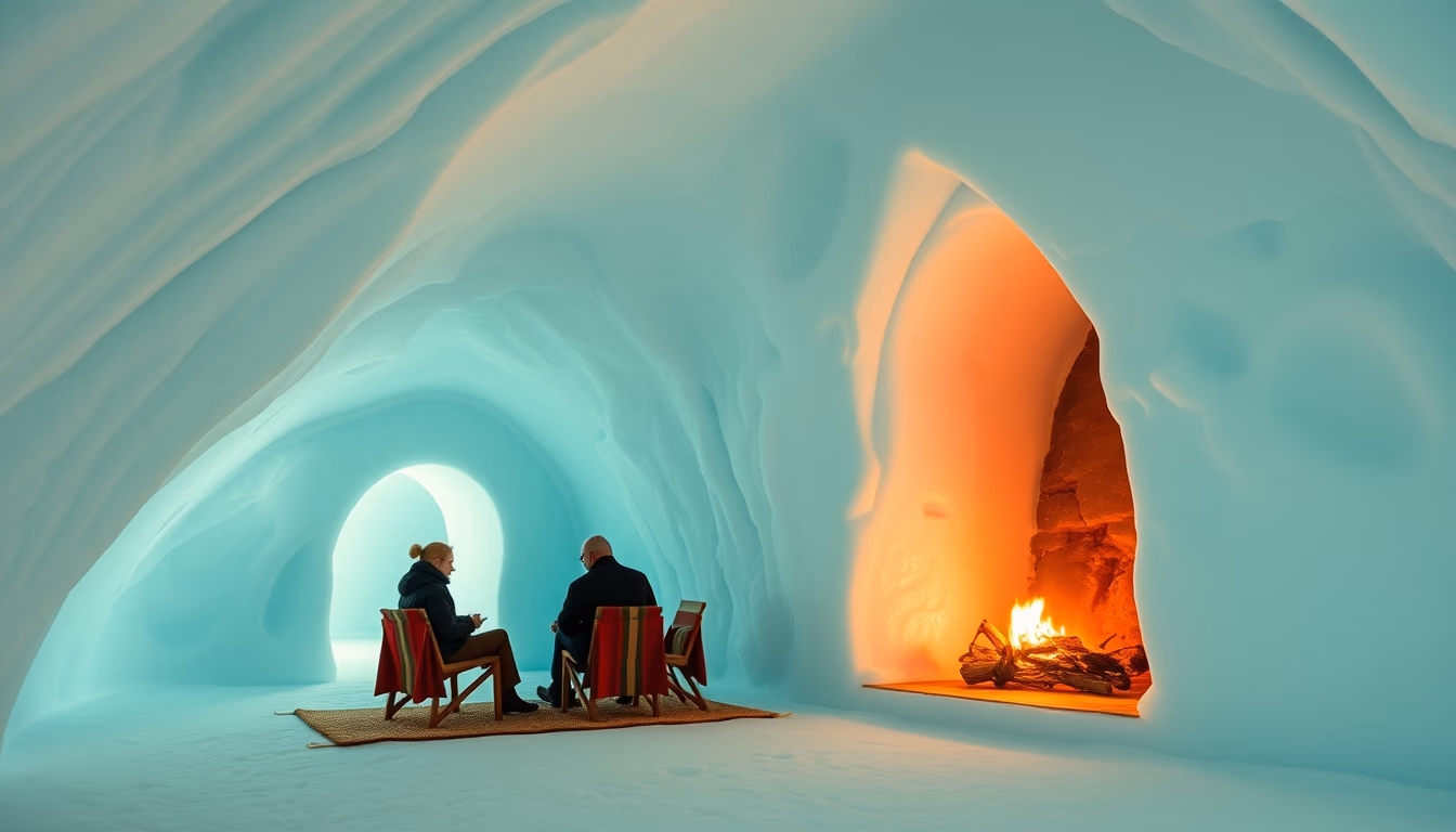 icehotel sweden ice in editorial style