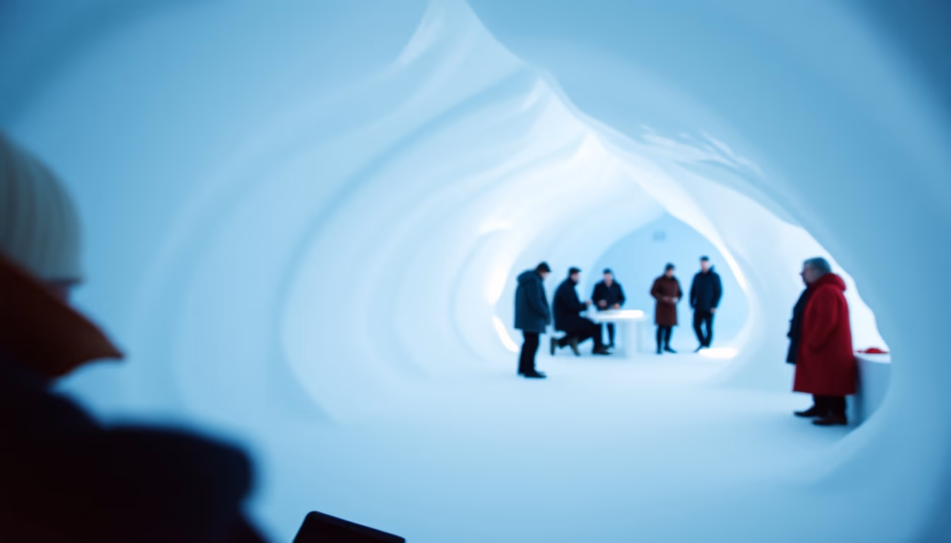 icehotel sweden ice in editorial style