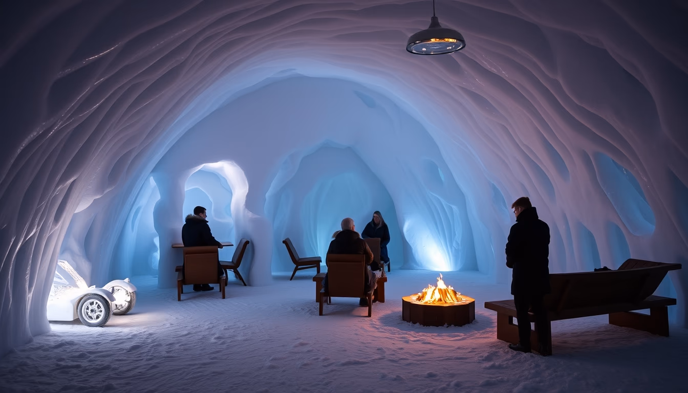 icehotel sweden ice in editorial style