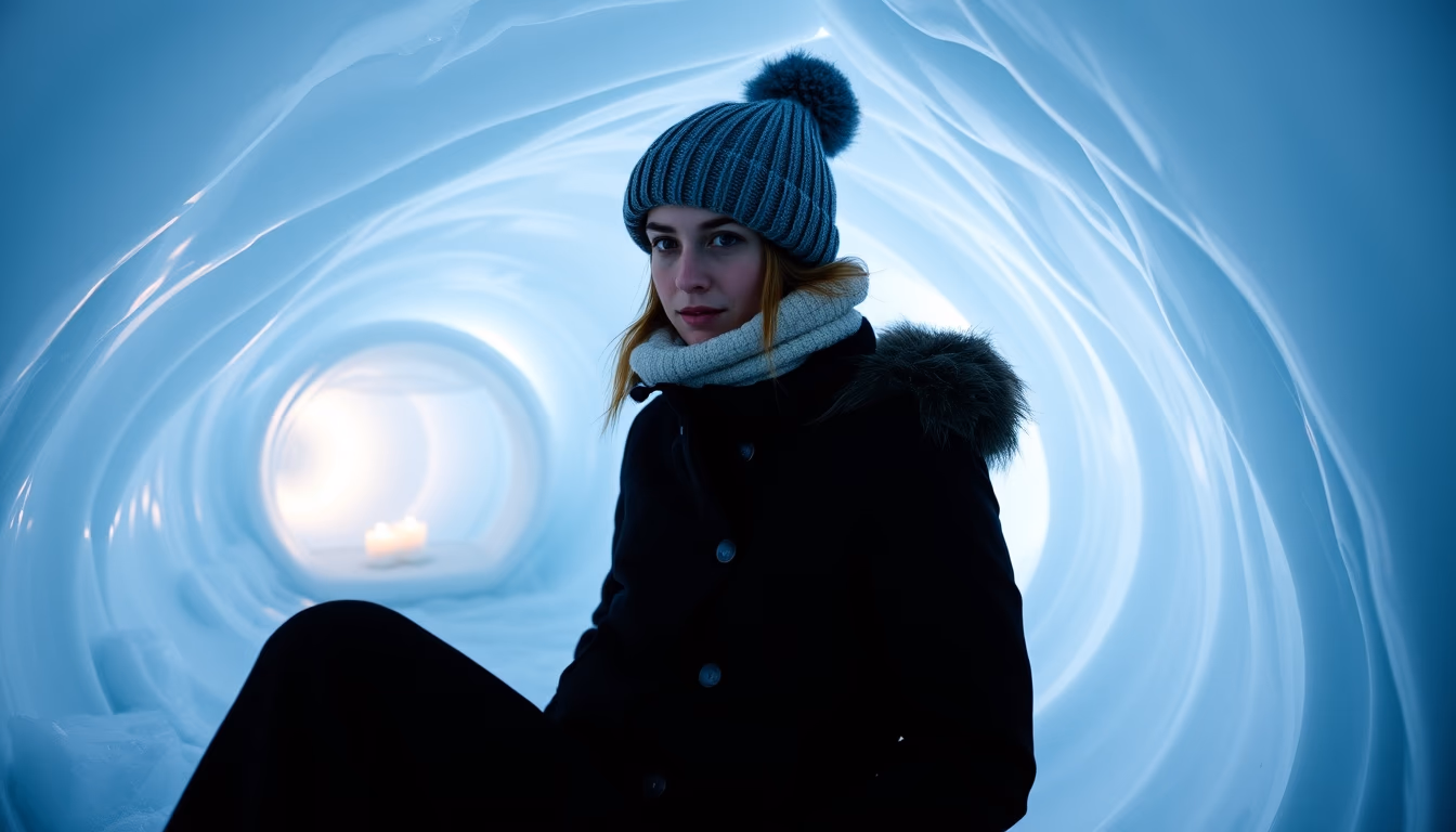 icehotel sweden ice in editorial style