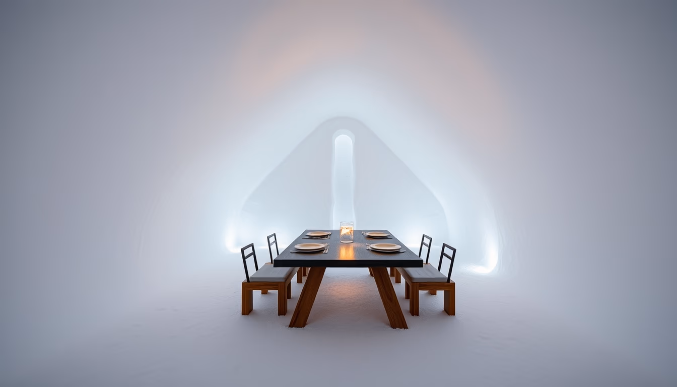 icehotel sweden ice in editorial style