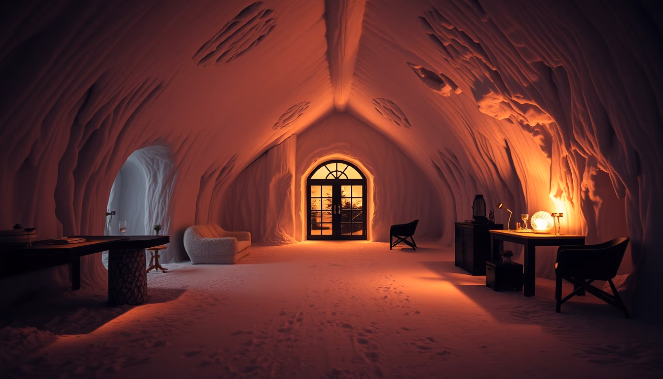 icehotel sweden ice in editorial style