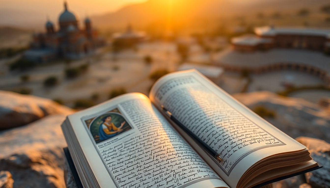 illuminated manuscript in editorial style