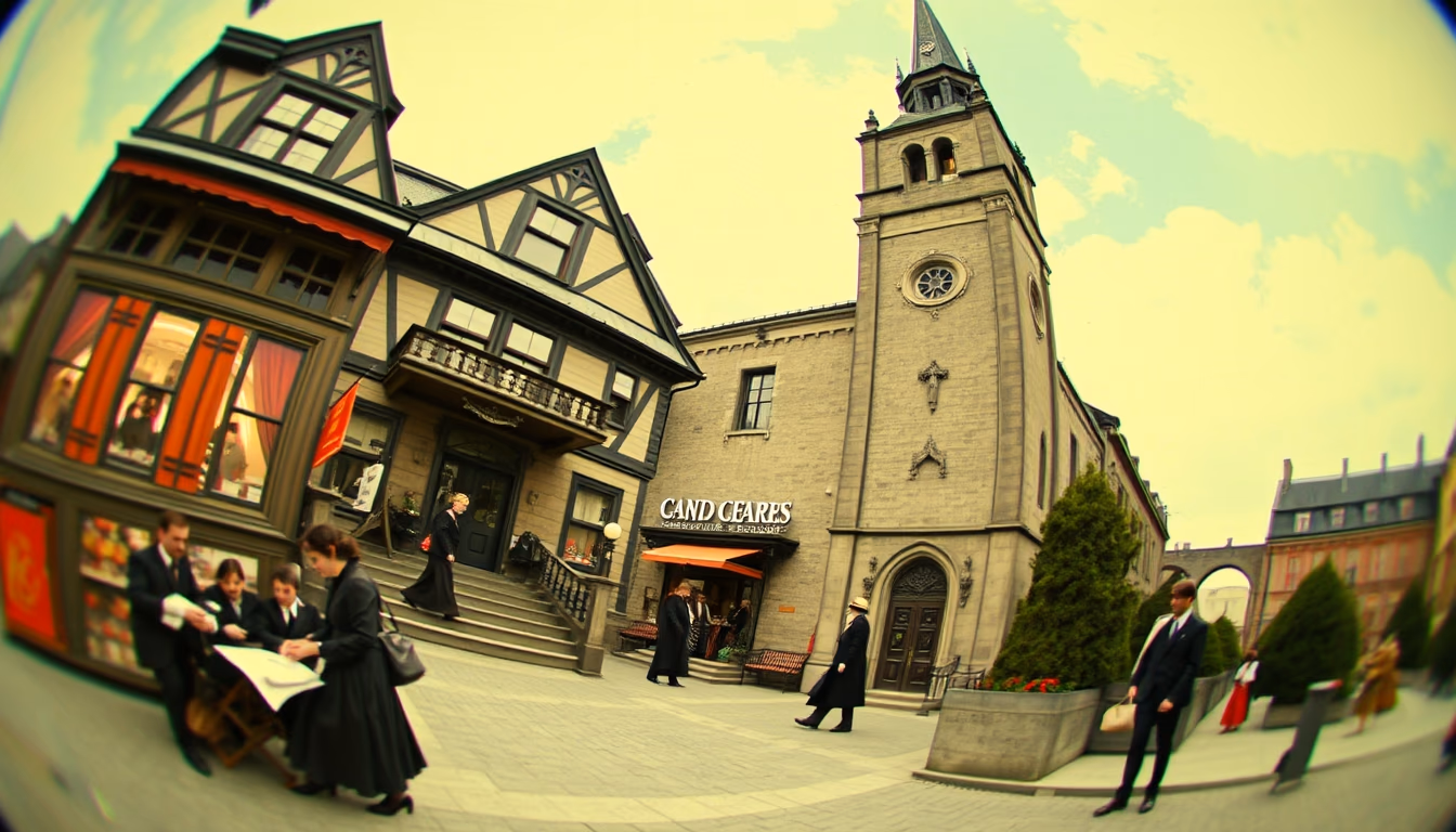 illustrated postcard 1900 in editorial style