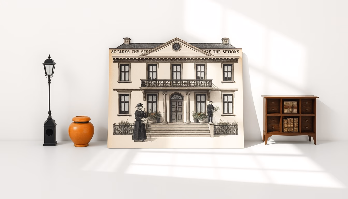 illustrated postcard 1900 in editorial style