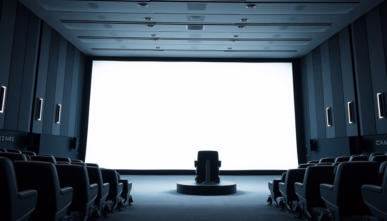 imax theater giant screen in editorial style