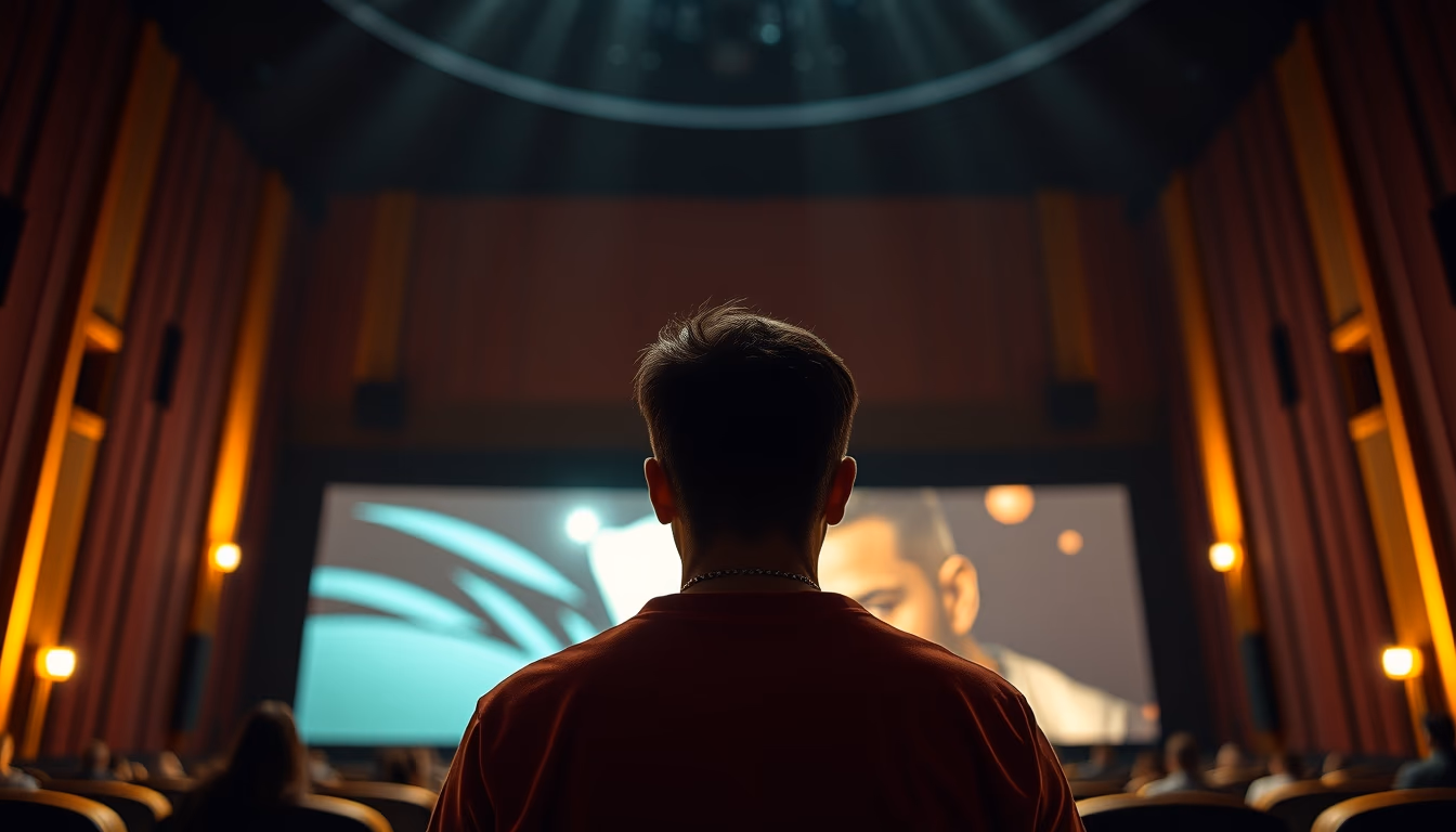 imax theater giant screen in editorial style