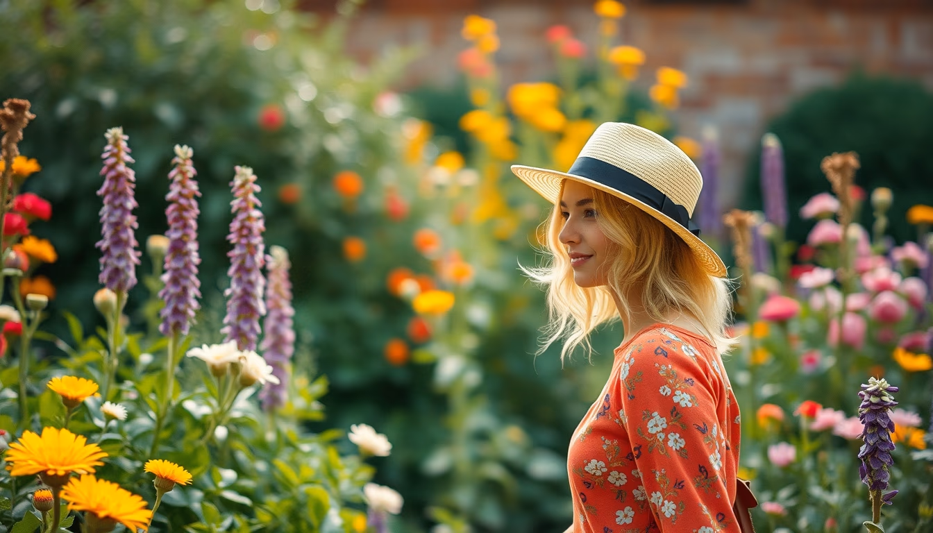 impressionist garden monet style in editorial style