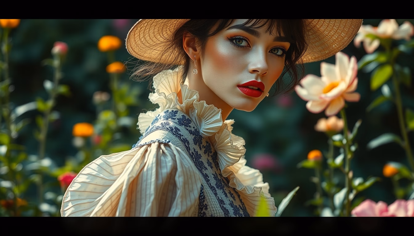 impressionist garden monet style in editorial style