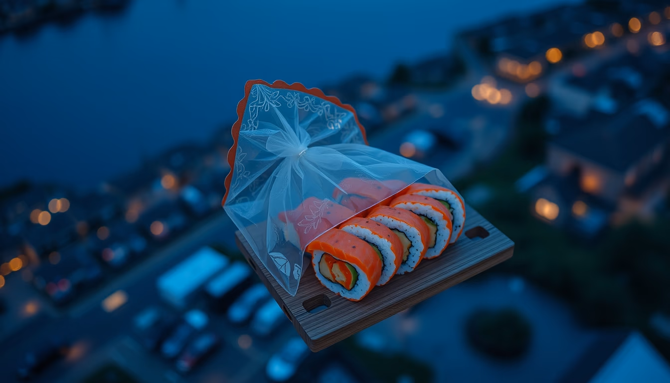 inari pouch sushi in editorial style