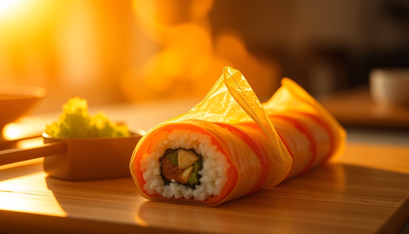 inari pouch sushi in editorial style