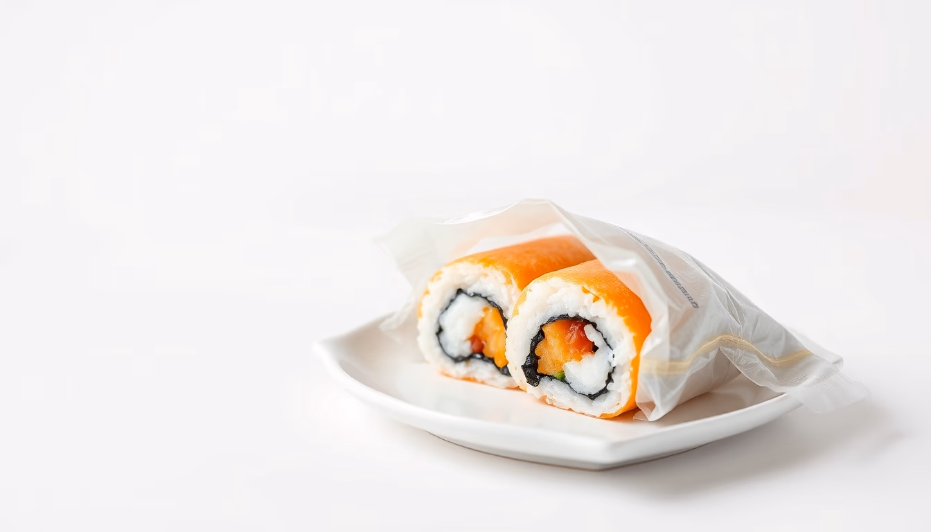 inari pouch sushi in editorial style