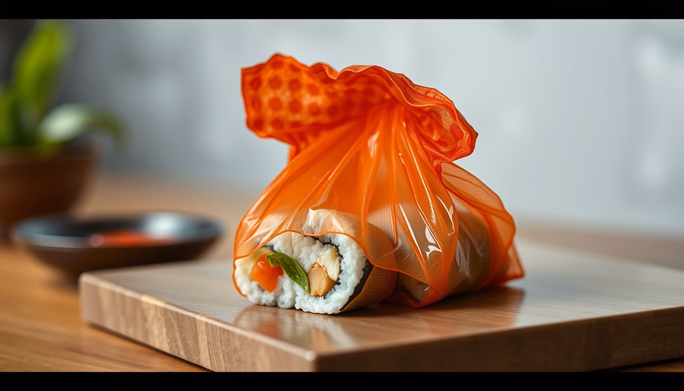 inari pouch sushi in editorial style
