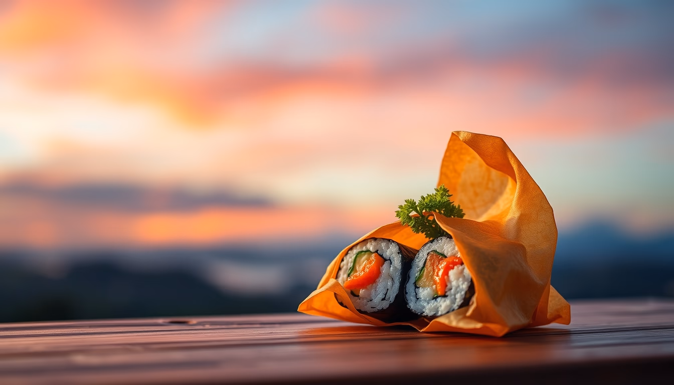 inari pouch sushi in editorial style