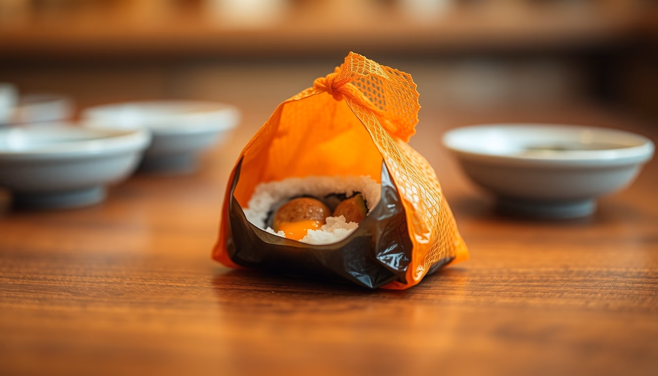 inari pouch sushi in editorial style
