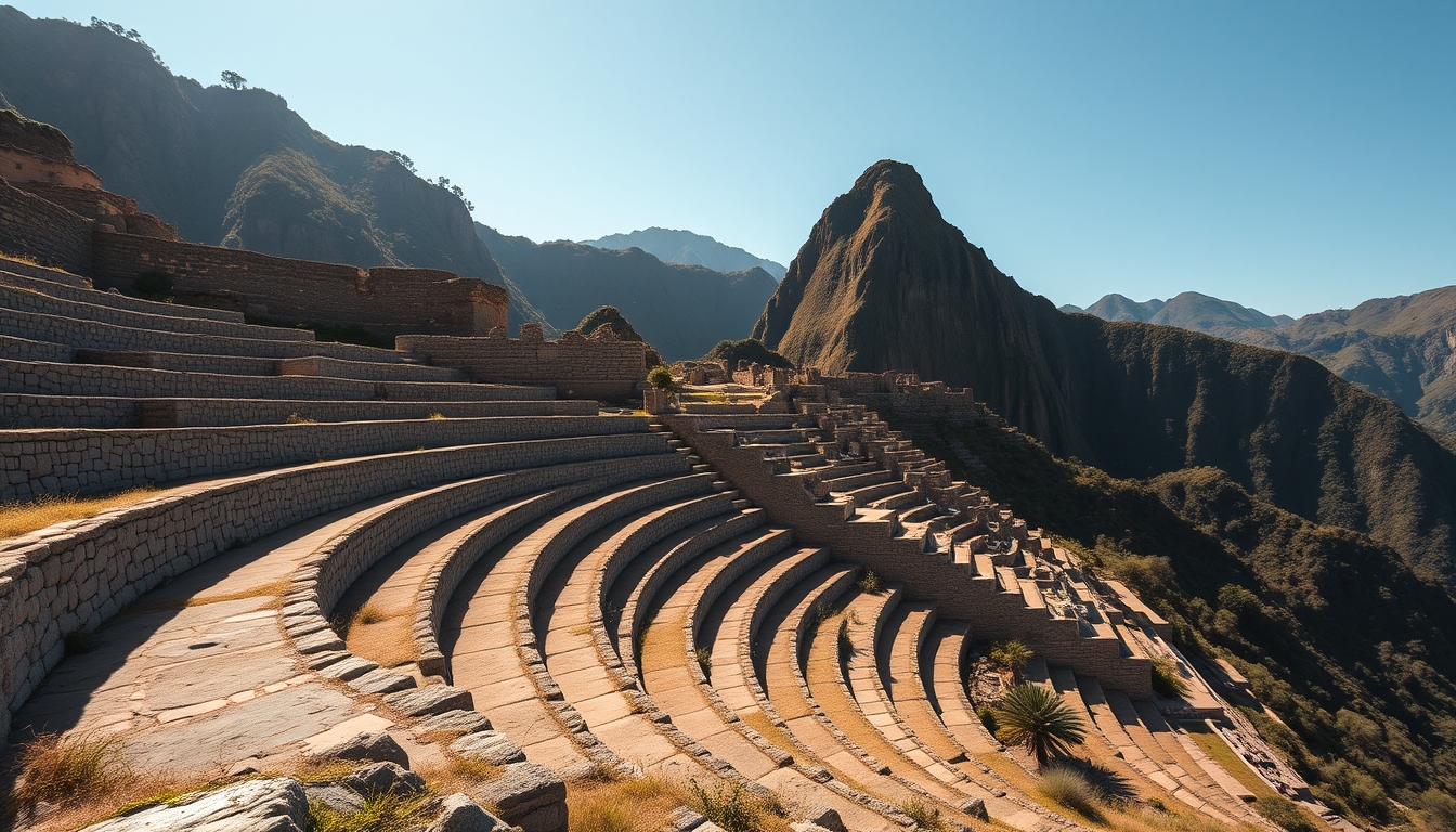 incan terraces in editorial style