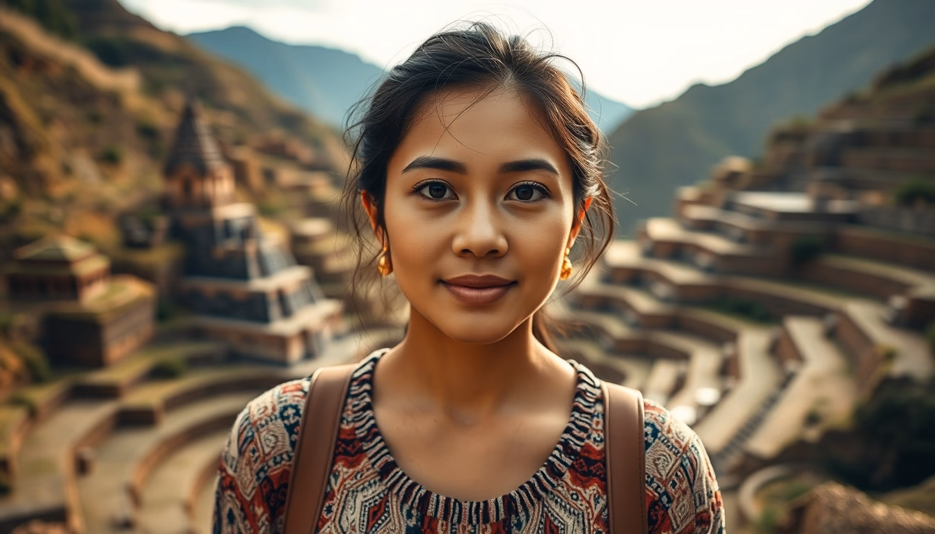 incan terraces in editorial style