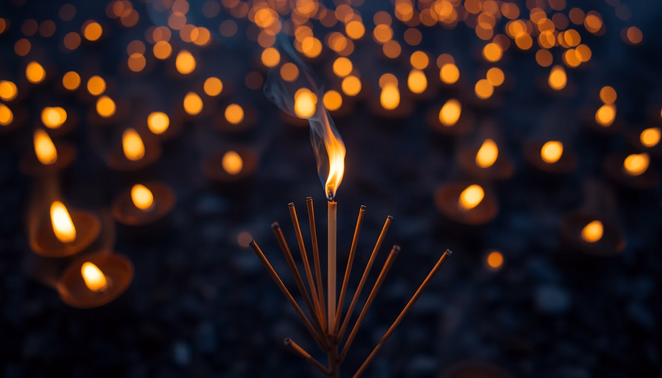 incense sticks burning in editorial style