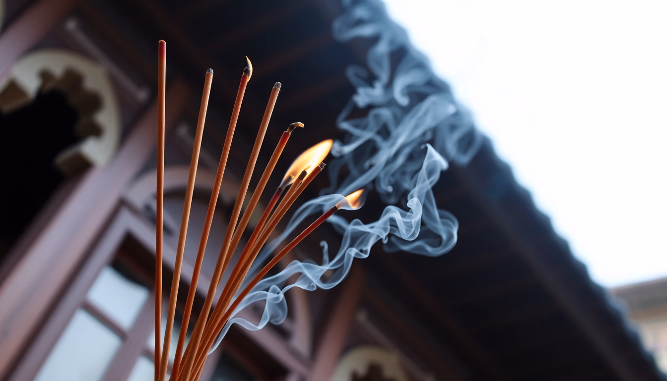incense sticks burning in editorial style