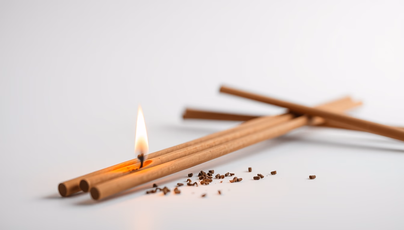 incense sticks burning in editorial style