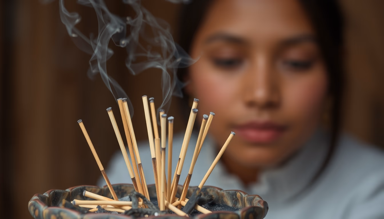 incense sticks burning in editorial style