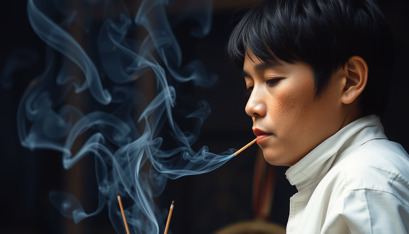 incense sticks burning in editorial style