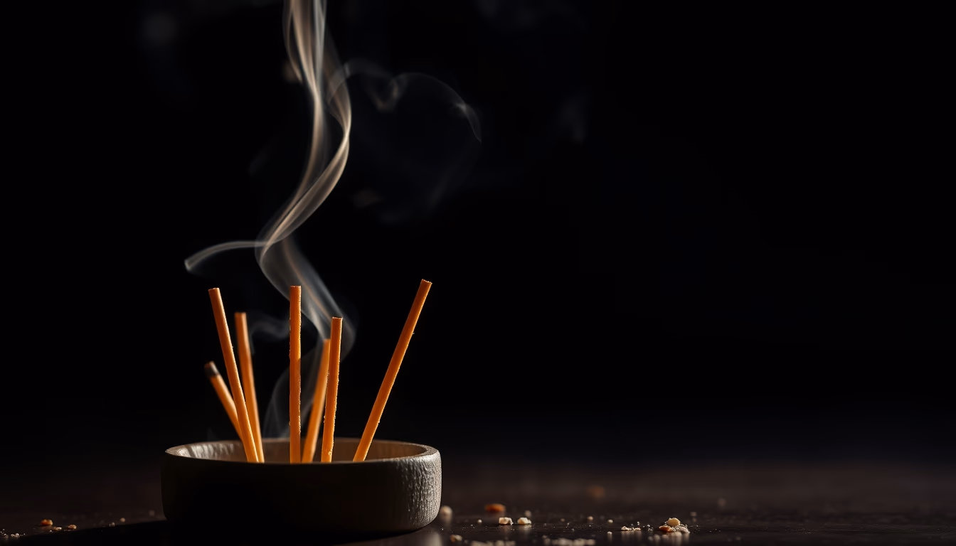 incense sticks burning in editorial style