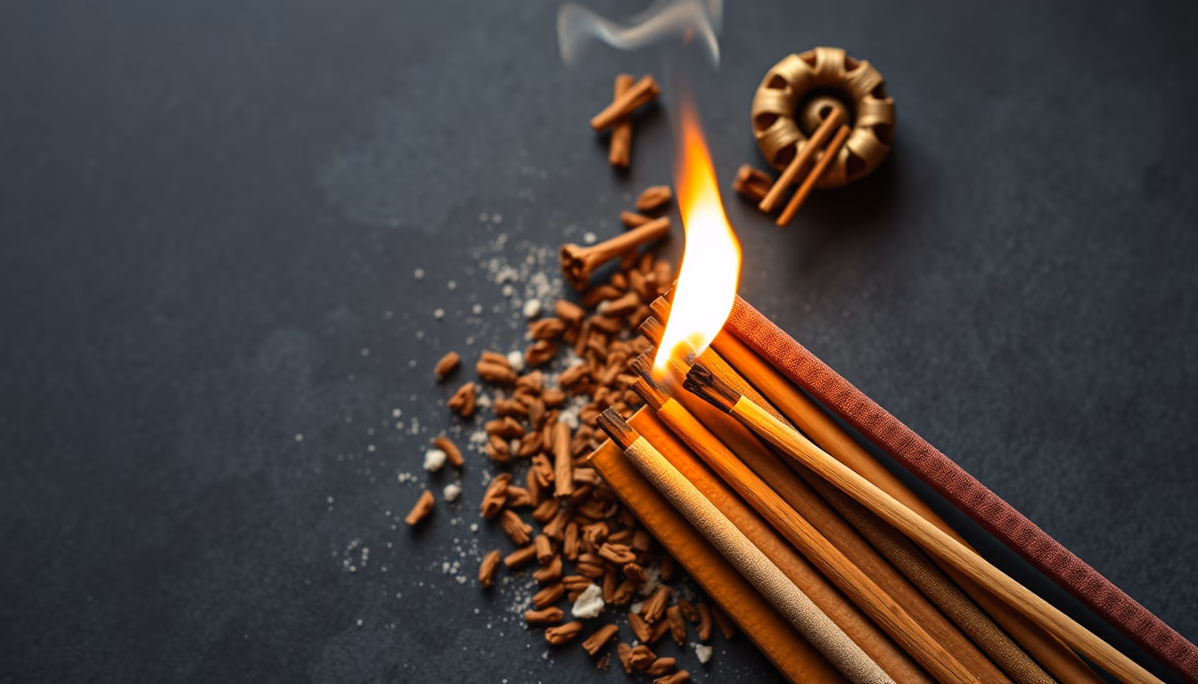 incense sticks burning in editorial style