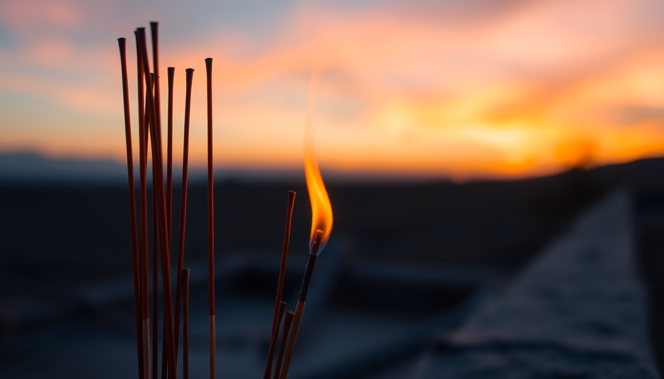 incense sticks burning in editorial style