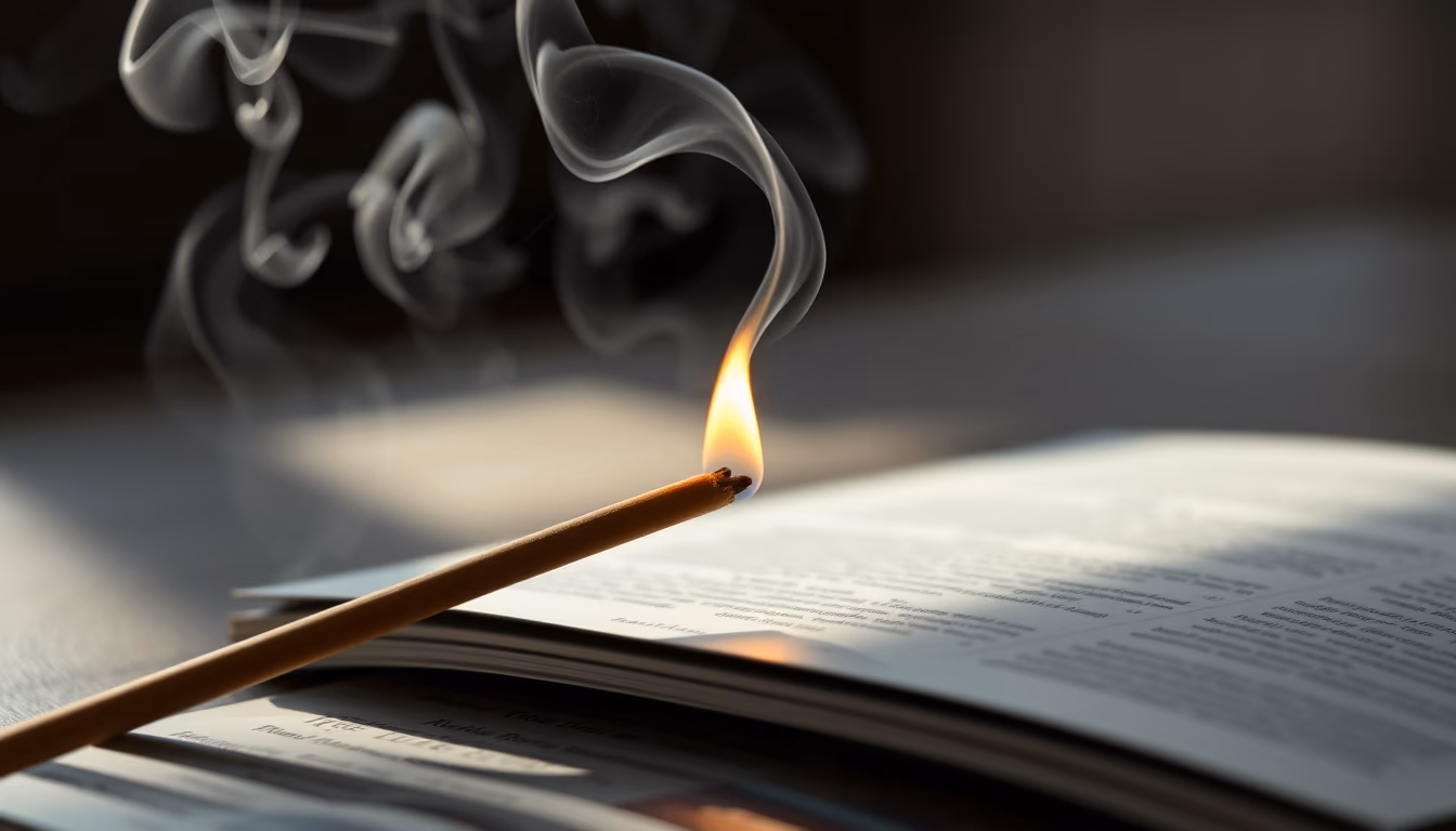 incense sticks burning in editorial style