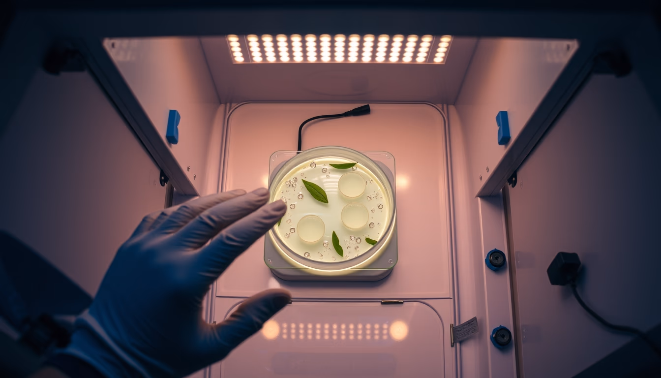 incubator lab petri in editorial style