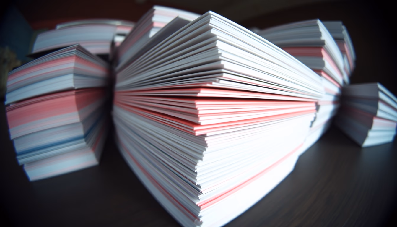 index cards stacked in editorial style