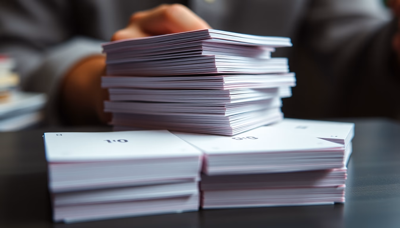 index cards stacked in editorial style