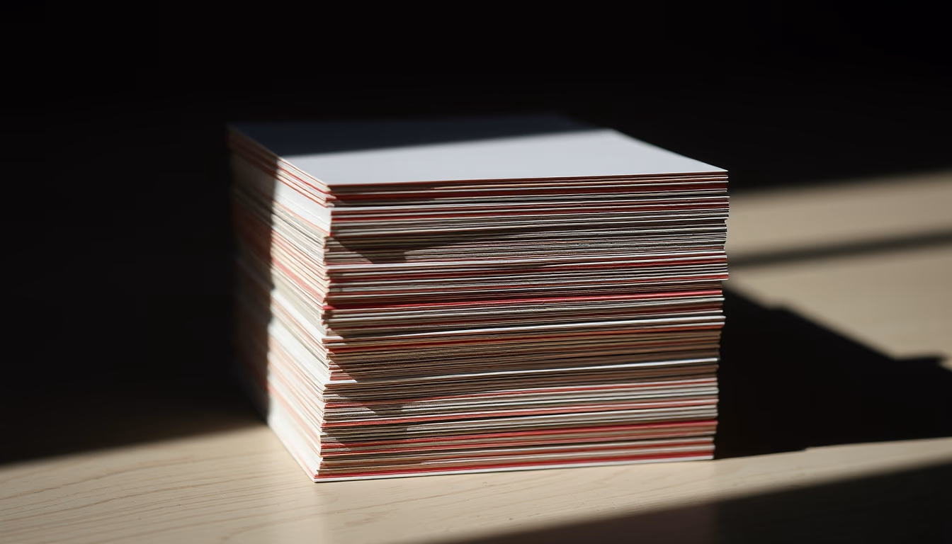 index cards stacked in editorial style