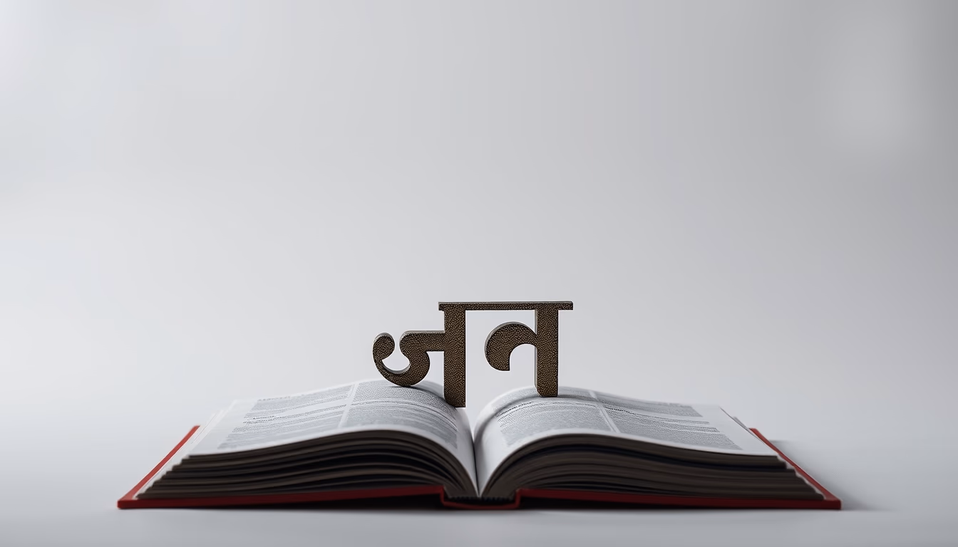indian devanagari sanskrit in editorial style