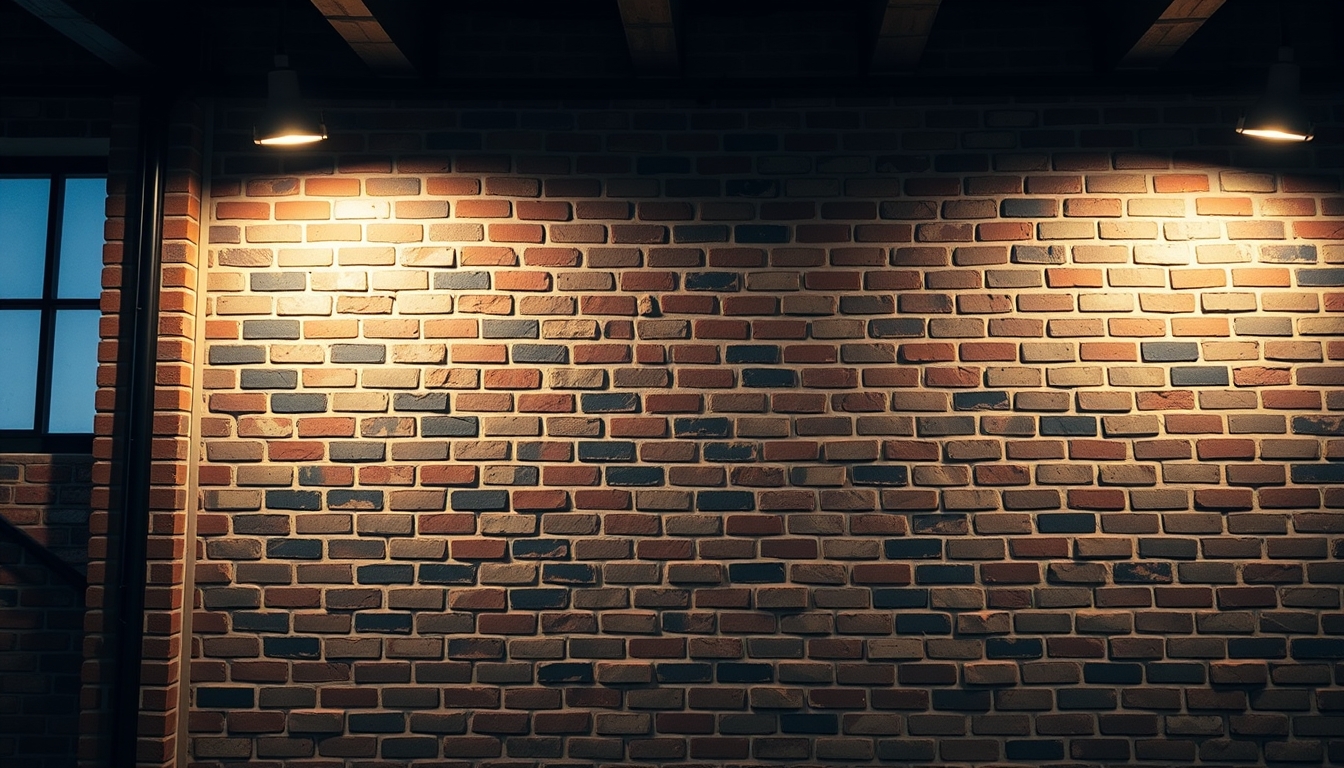 industrial loft brick wall in editorial style